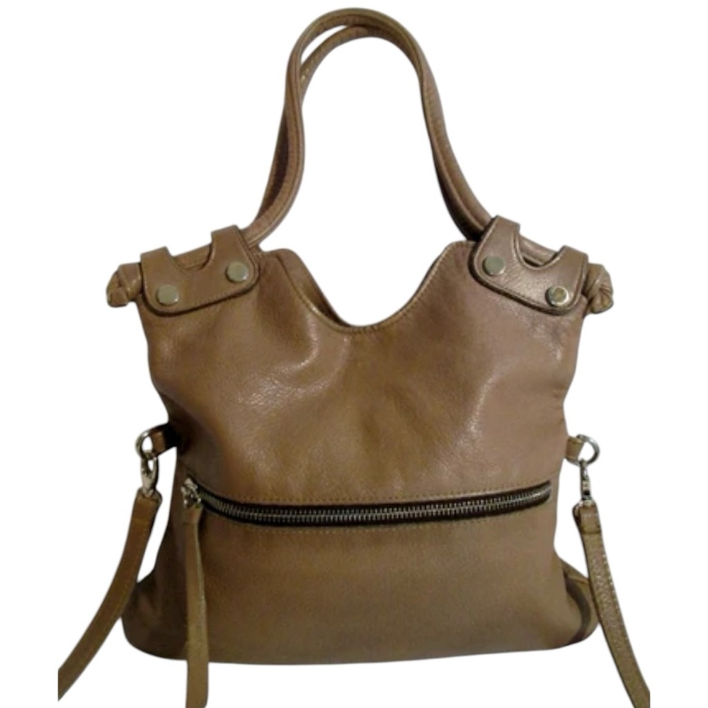 GG Boss Genuine Leather Convertible Bag Taupe | Made in USA